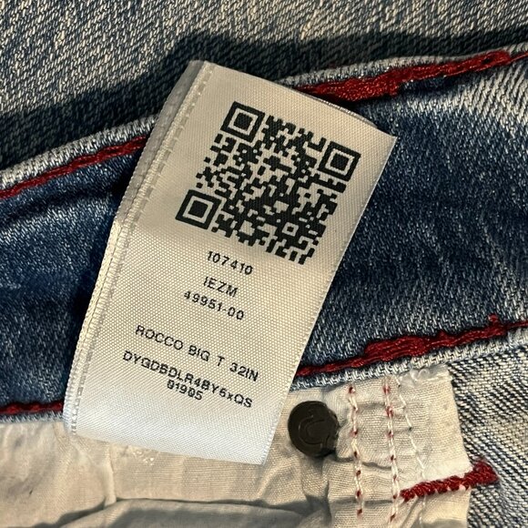 True Religion Rocco Relaxed Skinny Big T Men's Size 38 x 31 Medium Wash Jeans - Picture 12 of 15